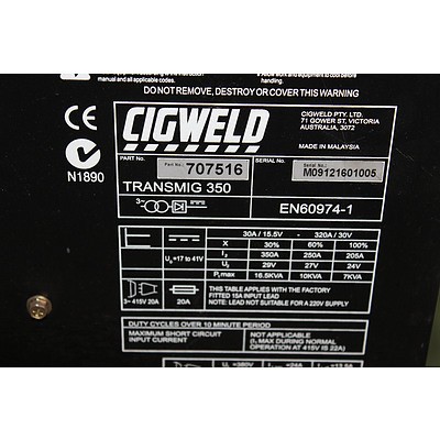 Cigweld Transmig 350 MIG Welder