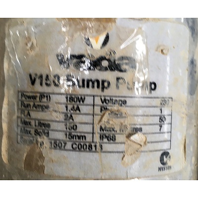 Vada V150 Sump Pump And Pipe Shut Off Valve