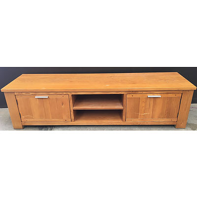 Mixed Household Furniture - 2 Seat Fabric Lounge, TV Unit, Coffee Table, And Occasional Table