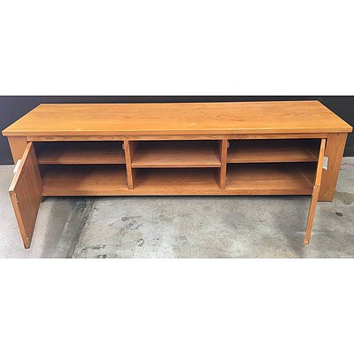 Mixed Household Furniture - 2 Seat Fabric Lounge, TV Unit, Coffee Table, And Occasional Table