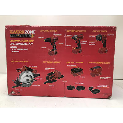 Workzone 20V 7 Piece Cordless Tool Kit
