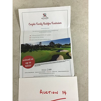 Port Kembla Golf Club, 18 holes for 4 people, including 2 carts and $100 Credit in Proshop