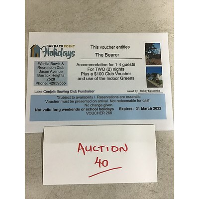Warilla Bowling Club 2 Nights Accommodation 1-4 Guests, $100 Voucher and Use of Indoor Greens