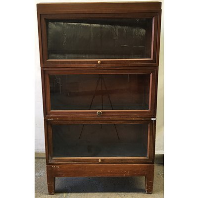 Vintage Lycoming Furniture Company Adjustable Size Glass Fronted Barristers Cabinet