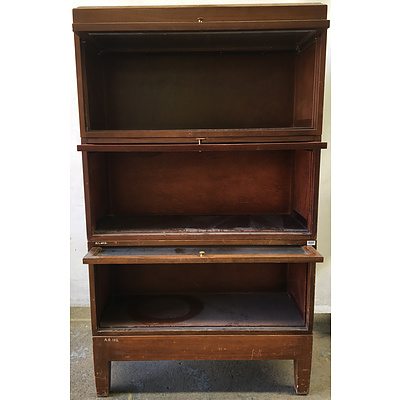 Vintage Lycoming Furniture Company Adjustable Size Glass Fronted Barristers Cabinet