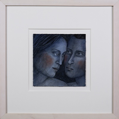 Madeline Winch (born 1950), Study III, Watercolour and Pastel on Paper, 16.5 x 16.5 cm