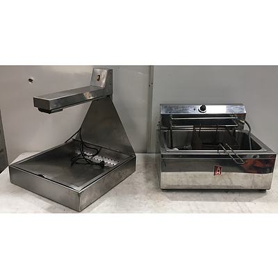 Austheat FR1 Deep Fryer With Basket And  Stainless Steel Heavy Duty Chip Dump