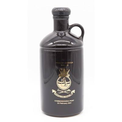 HMAS Dechaineux Commissioning Port February 2001 in Stoneware Decanter - Bottle No 94