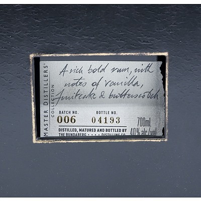Bundaberg Rum Master Distiller's Collection 'Solera' - Batch No 006, Bottle No 04193 - 700ml in Presentation Box
