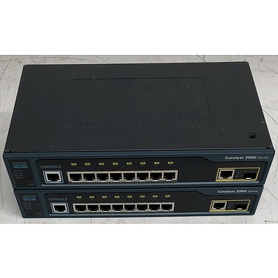 Cisco Catalyst (WS-C2960-8TC-L V01) 2960 Series Ethernet Switches - Lot of Two