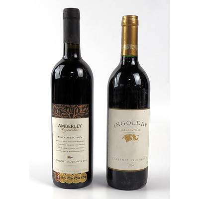 Amberley Margaret River First Selection 2001 Cabernet Sauvignon and Ingoldby McLaren Vale 2004 Cabernet Sauvignon (2)
