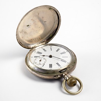 Engraved .800 Silver Cased 15 Rubis Spiral Breguet Pocket Watch