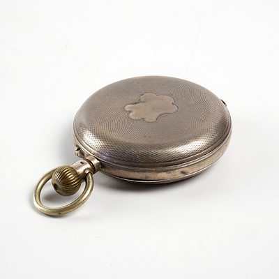 Engraved .800 Silver Cased 15 Rubis Spiral Breguet Pocket Watch