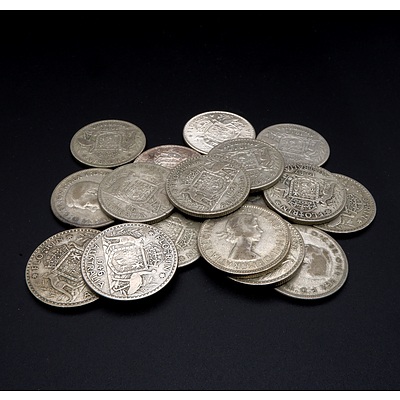 Seventeen Australian Florins, Various Dates from 1946-1960