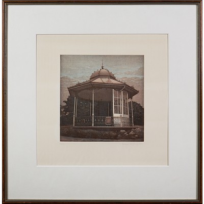 Terence Millington (born 1943, British), Bandstand 11, Etching Edition 62/75, 20.5 x 19.5 cm (image size)