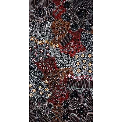 Naomi Price Pula (Anmatyerre language group), My Country 2019, Synthetic Polymer Paint on Canvas, 96 x 51 cm