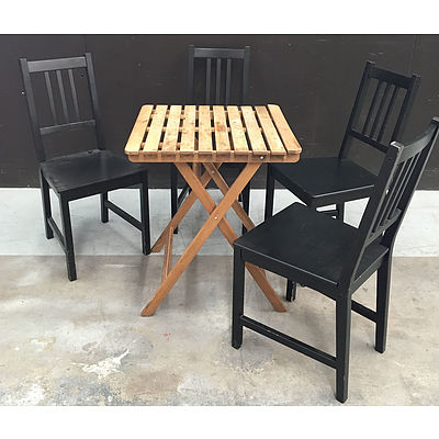 IKEA Askholmen Table And Stefan Chairs - Lot Of Five