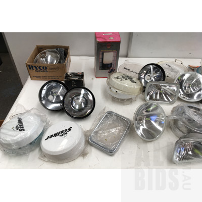 Assorted Lot Of Driving Light Cases And Covers