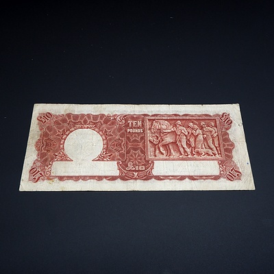 1952 Coombs Wilson Australian Ten Pound Banknote R61 V2562979