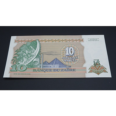 1993 Zaire 10 Nouveaux Makuta Banknote A4977354A