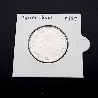 1940 Florin Australian Two Shilling Coin