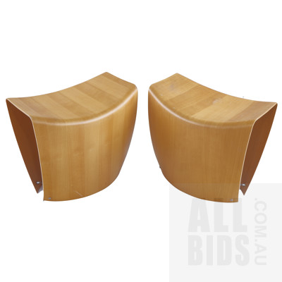 Pair of Fredericia Furniture Model 1610 Stools Designed by Hans Sandgren Jakobsen