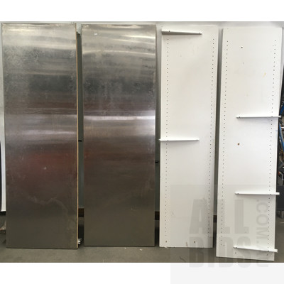 Stainless Steel Wallmount Shelf And Timber Wallmount Shelf - Lot Of Four