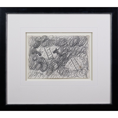 John Perceval (1923-2000), Horses and Ladders, Pencil, 17 x 25 cm