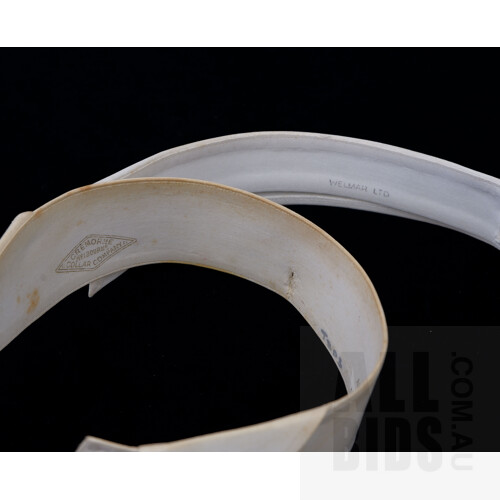 Vintage Xylonite Collars Box Including Four Collars, Four Tie Pins, Cape Fastener, Two Collar Buttons Plus a Hand Held Fan