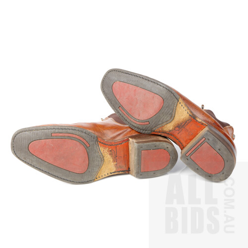 R.M. Williams Brown Reptile Skin Leather Boots with Dynamic Flex Sole