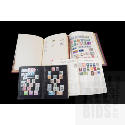 4 Vintage Stamp Albums with Australian and International Stamps