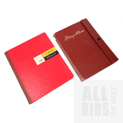 Two Stamp Books Including Stamps from: USA, India, New Zealand, Italy