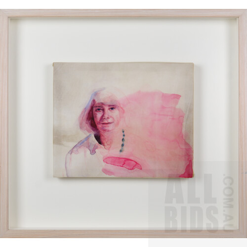 Leeanne Crisp (born 1950), Study - Portrait of Marion Halligan, Gouache and Watercolour on Vellum, 24.5 x 29.5 cm
