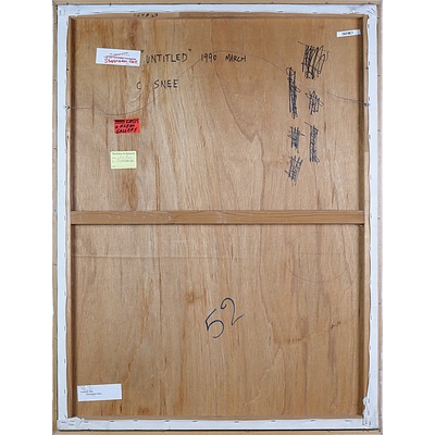 Christopher Snee (born 1957), Untitled (White Background 1990, Oil, Graphite and Paper on Canvas, 100 x 75 cm
