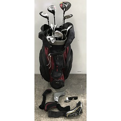 Shark Golf Bag With 12 Clubs and Accessories