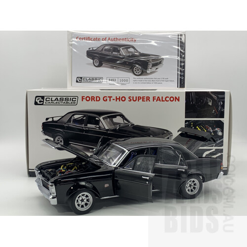 Classic Carlectables Ford GT-HO Super Falcon Gloss Black 0463/1000 1:18 Scale Model Car