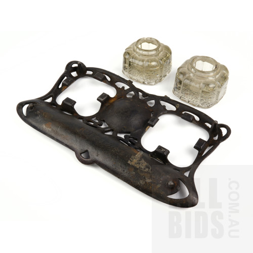 Art Nouveau Cast Iron Standish with Rd No 437759, Circa 1905