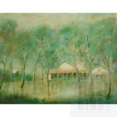 Charles (Hoppy) Hopgood (1917-1992), 'Misty Rain', Oil on Board, 34x44cm