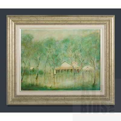 Charles (Hoppy) Hopgood (1917-1992), 'Misty Rain', Oil on Board, 34x44cm