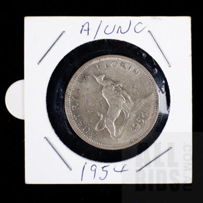 1954 Florin Australian Two Shilling Coin Royal Visit Commemorative