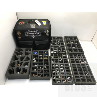 Large Colection Of War Machine Figurines and Case