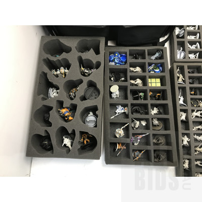 Large Colection Of War Machine Figurines and Case