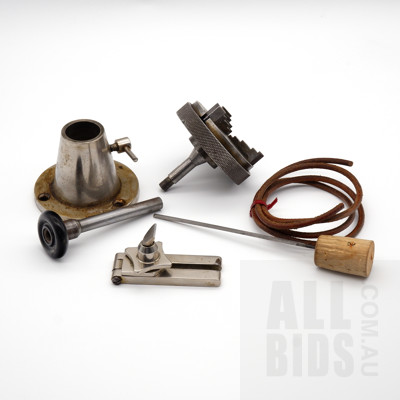 Vintage IME England Jewellers/Watchmakers Lathe in Original Box with Foot pedal Operated Motor and a Large Selection of Collets