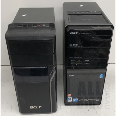Acer Aspire M3201 & M3800 Desktop Computers - Lot of Two