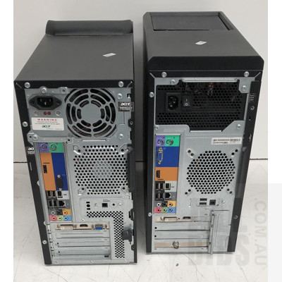 Acer Aspire M3201 & M3800 Desktop Computers - Lot of Two