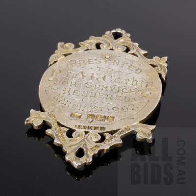 1907 Sterling Silver Gibraltar Lodge Fob