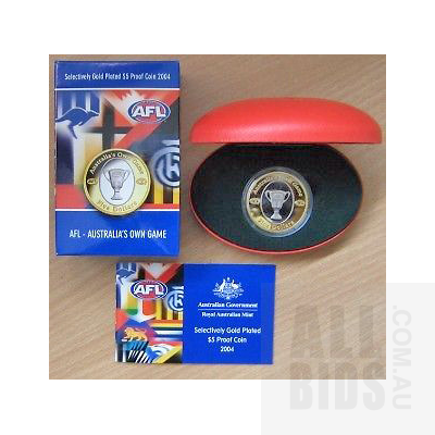 AUSTRALIA 2004 $5 PROOF Coin AFL Football