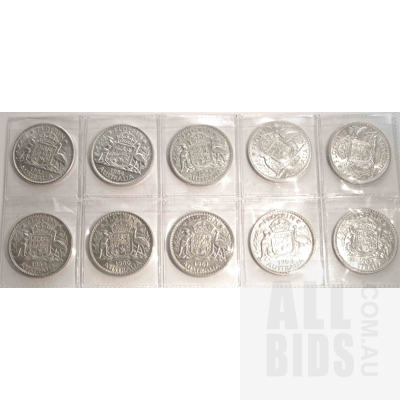 AUSTRALIA: Complete Date set of QE II Silver Florins