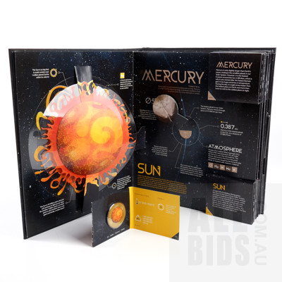 Ram Planetary Coins Set, Ten Coloured Coins in an Astronomical Pop Up Solar System