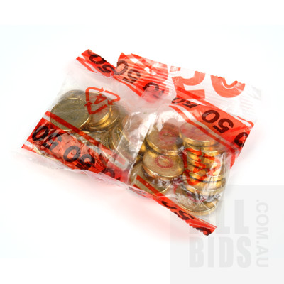 Bag of 25 2015 Let We Forget Colour $2 Coins